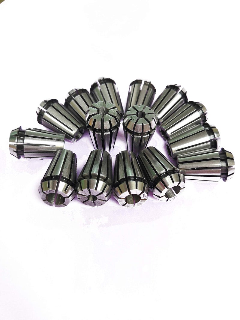 F.L.S 15Pcs ER11 Spring Collet Set For CNC Super Precision Milling tool Gripping Range 1mm,1.5mm,2mm,2.5mm,3mm,3.5mm,4mm,4.5 mm,5 mm,5.5 mm,6 mm,6.5 mm,7mm,1/4",1/8" - Image 3